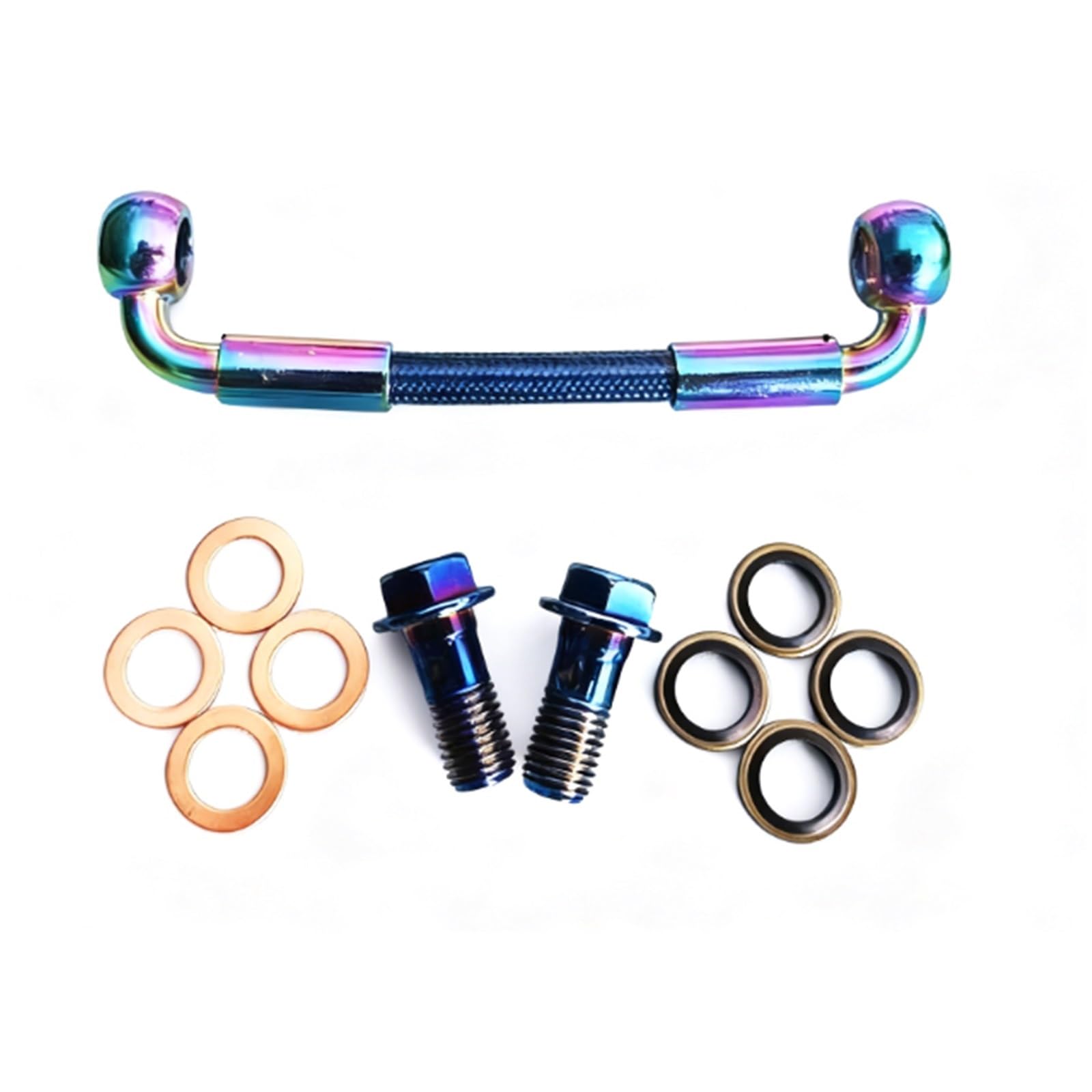 Shqxd One Color Hydraulic Brake Hose 90°-90° 30Cm-500Cm Motorcycle Universal Brake Hose Stainless Steel Braided Oil Pipe Accessories(100Cm)