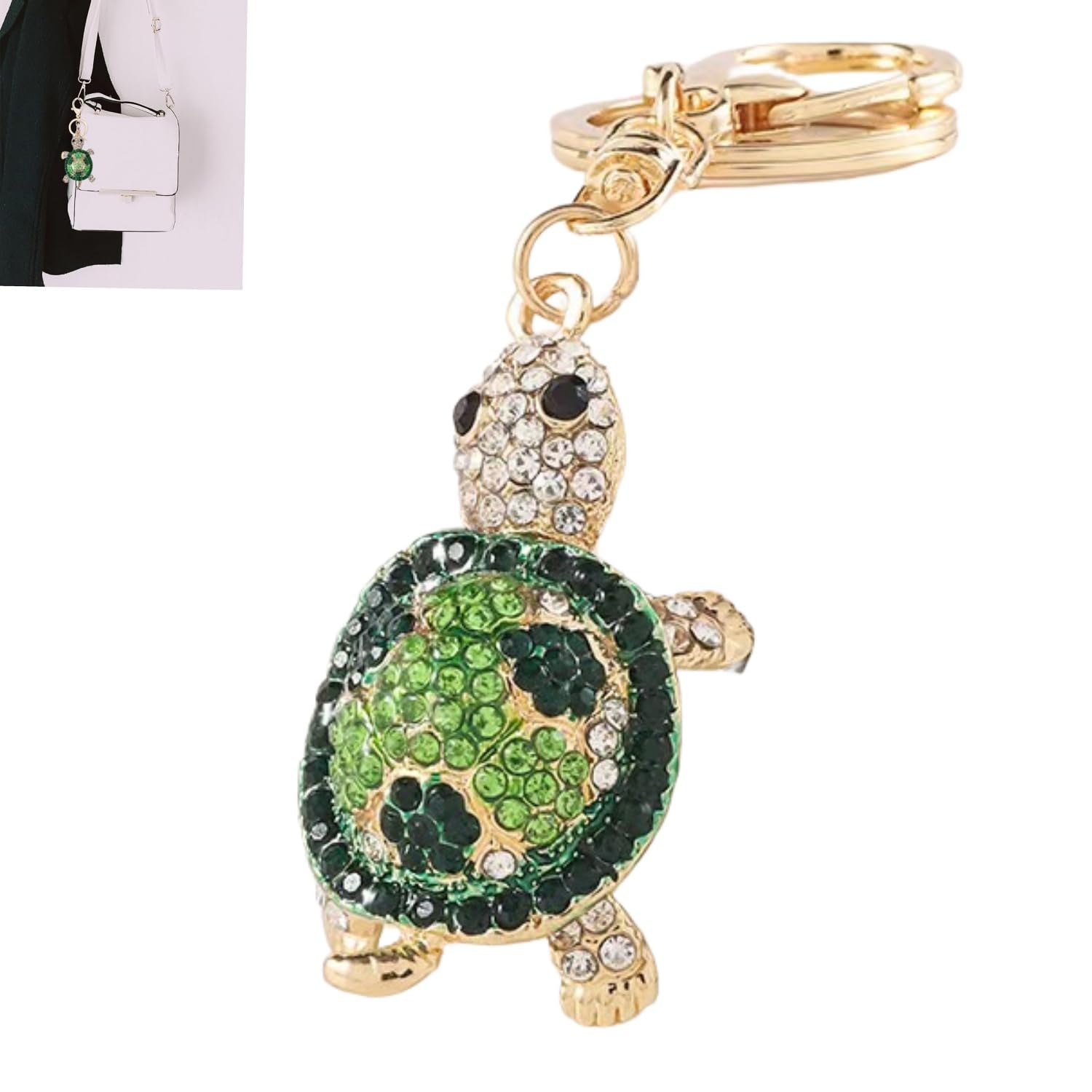 Schlüsselanhänger Schildkröte,Metall Schlüsselbund,Glücksbringer Schlüsselanhänger,für Geldbörse Rucksack Handtasche,Geburtstagsgeschenk,Keyring Geschenke（Grün）