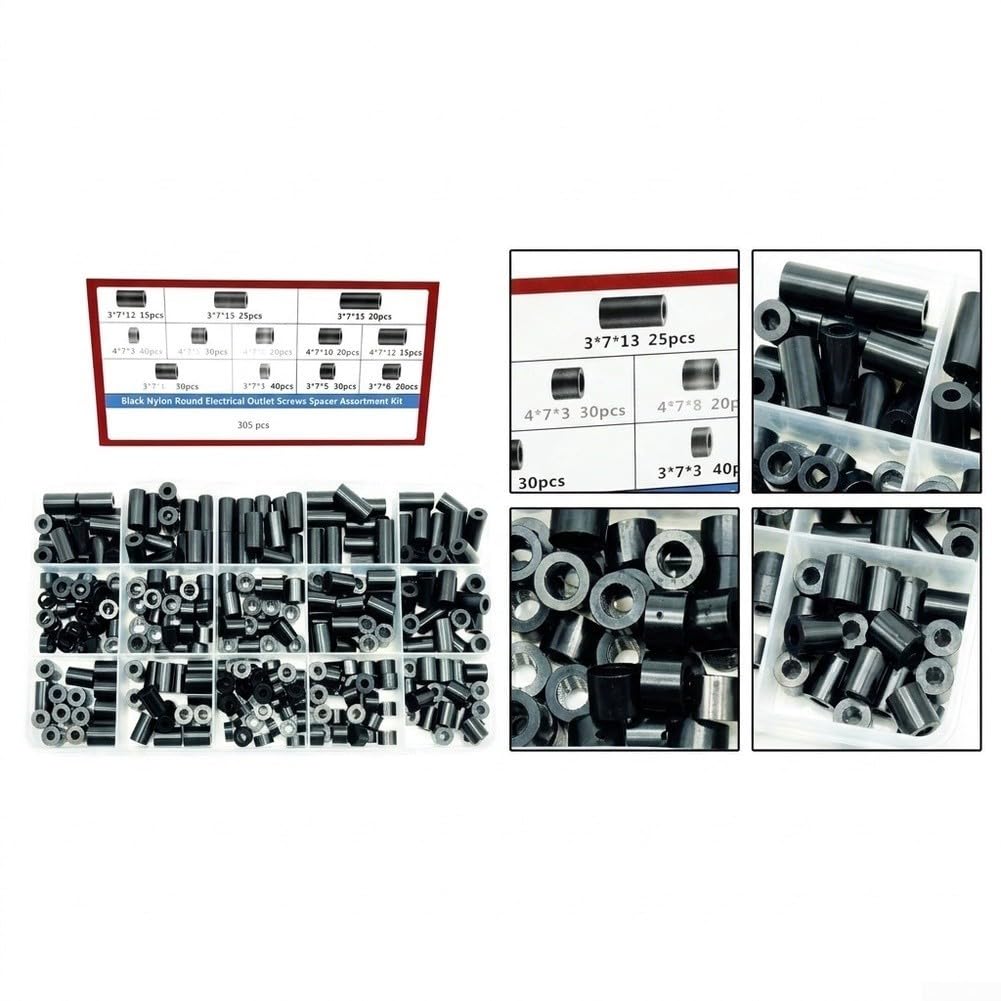 Juego Separadores Nylon para m3 400pz Aislante Juego Separadores(305 pcs)