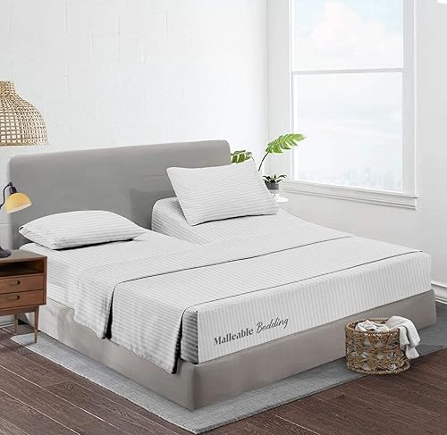 Juego de sábanas flexibles con división superior para cama ajustable de 34 pulgadas cabeza dividida tamaño California King 1000 hilos algodón