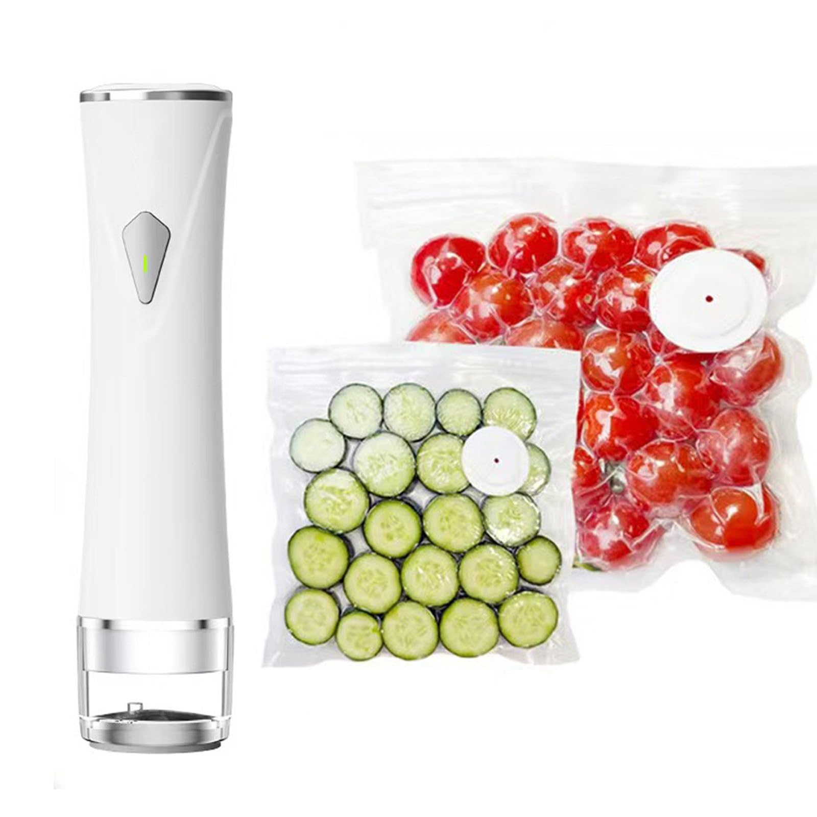 Handstaubsauger,Tragbares wiederaufladbares Vakuumiergerät für Lebensmittel mit 30 wiederverwendbaren Vakuumbeuteln,Starke Saugkraft für Lebensmittelaufbewahrung,Mini Food Saver 5X Fresh für