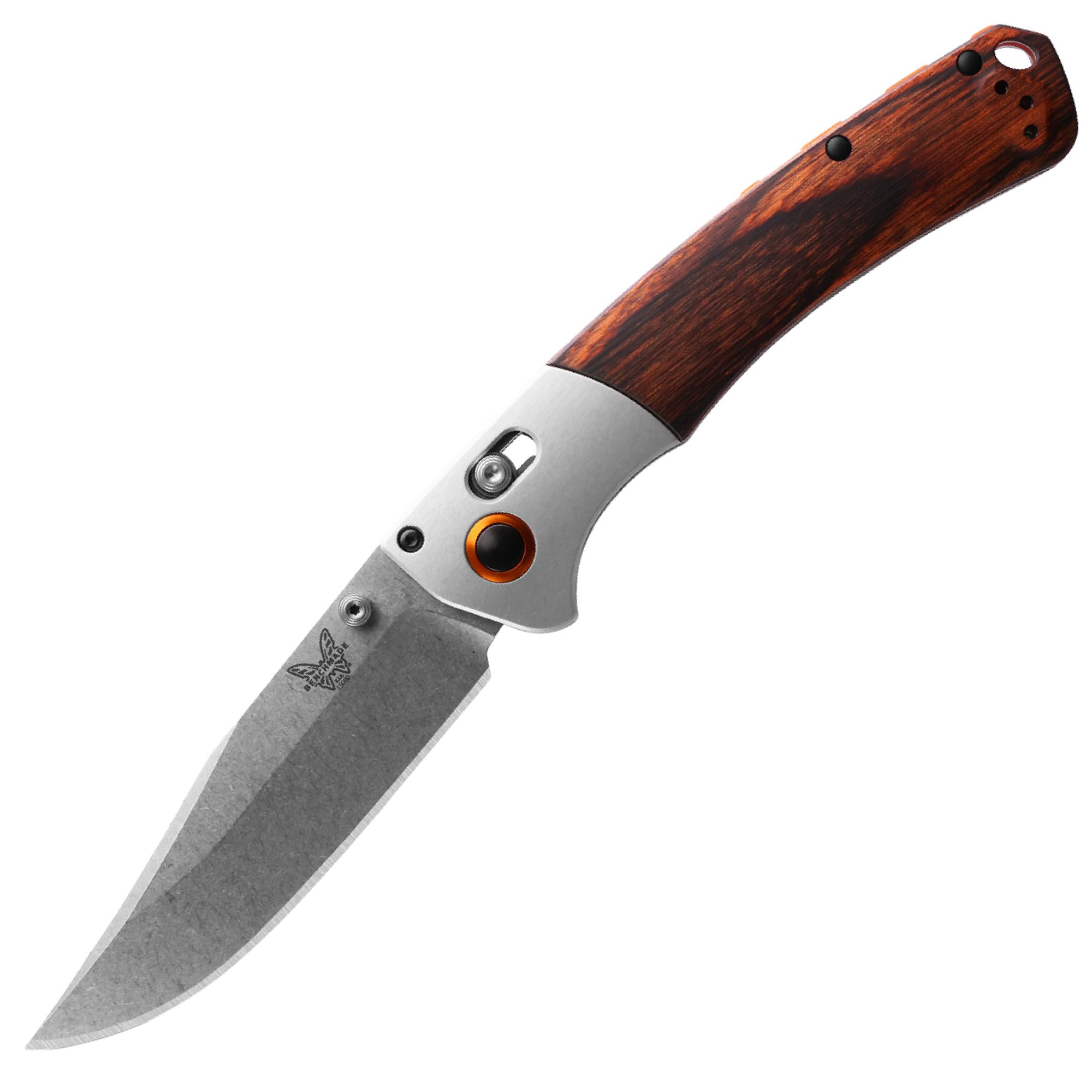 Benchmade - Crooked River 15080 EDC Knife with Gray Aluminum & Wood Handle (15080-2)