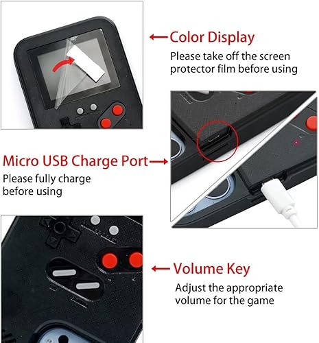 Miniatura 7 de Gameboy - Carcasa para iPhone, diseño retro de 36 juegos clásicos, con pantalla de video a color, a prueba de golpes y arañazos