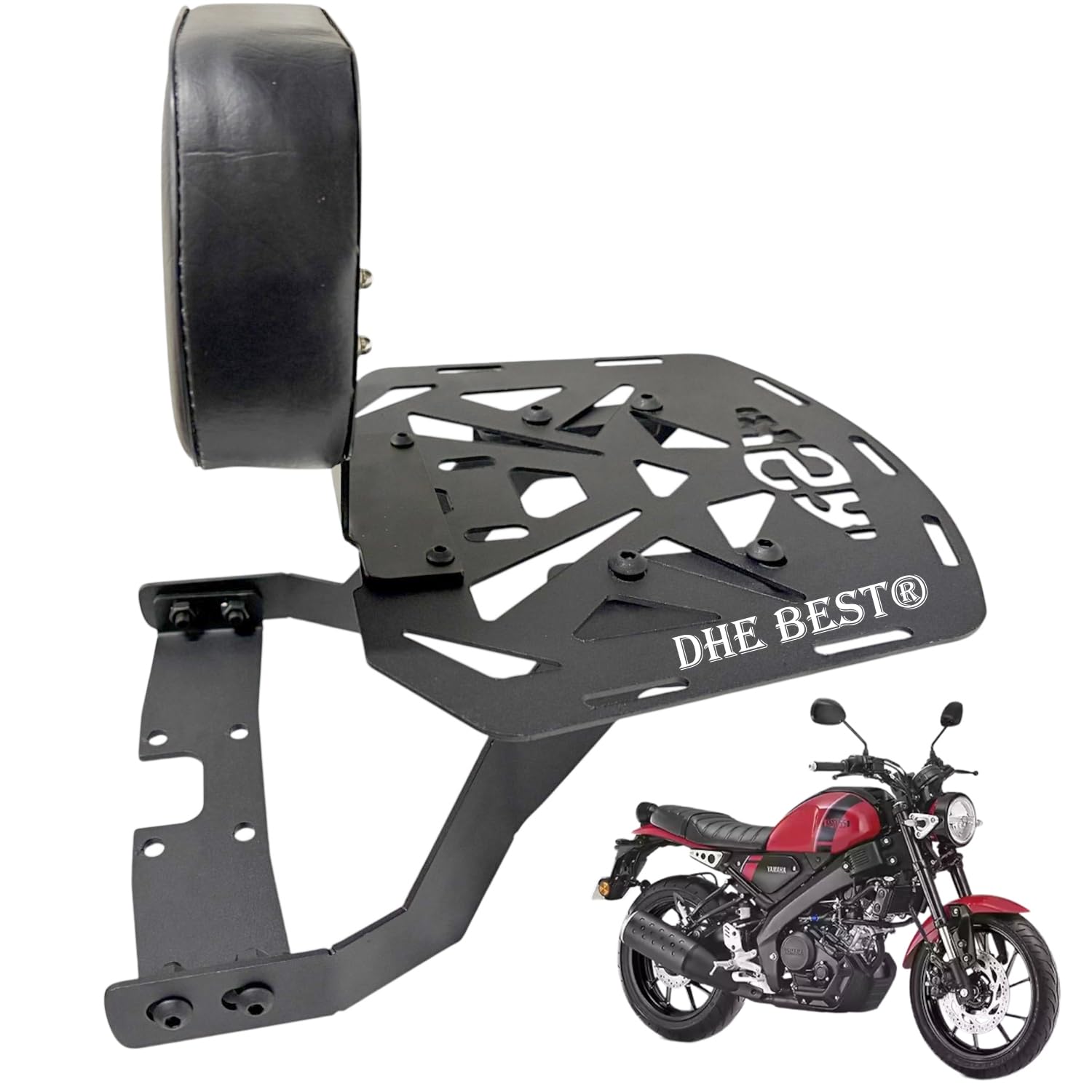 Dhe Best Top Rack Carrier with Backrest Rust-Resistant Steel Build Offering Long-Lasting Rear Support and Passenger Comfort for Yamaha XSR 155-image-23
