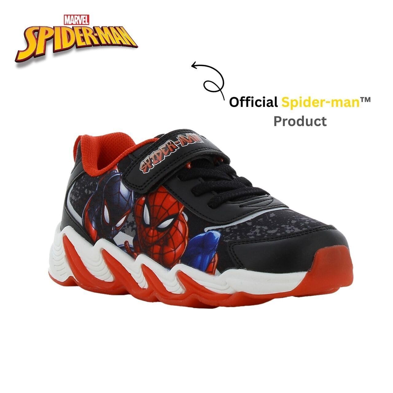 Leomil Spiderman Baskets Garçon Lumineuses Chaussure Enfant, Idéal pour l'école et Les Loisirs