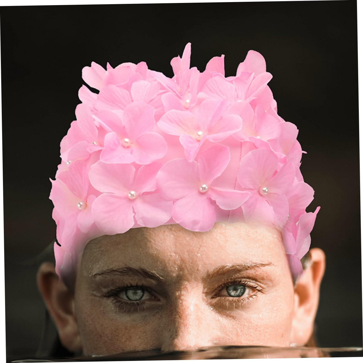 Cuffia da bagno con petali, elegante cuffia da nuoto con fiori, cuffia da nuoto vintage con petali di fiori 3D, elegante cuffia da nuoto ideale per tutti i livelli di nuoto (multicolore