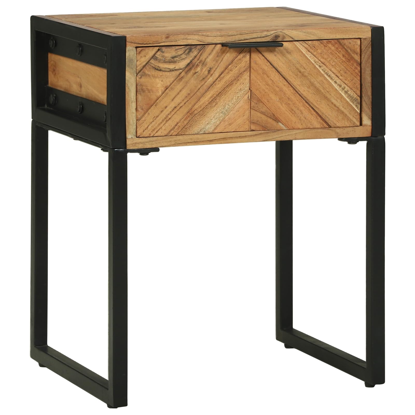 Table de chevet marron 40x35x50 cm en bois d'acacia massif