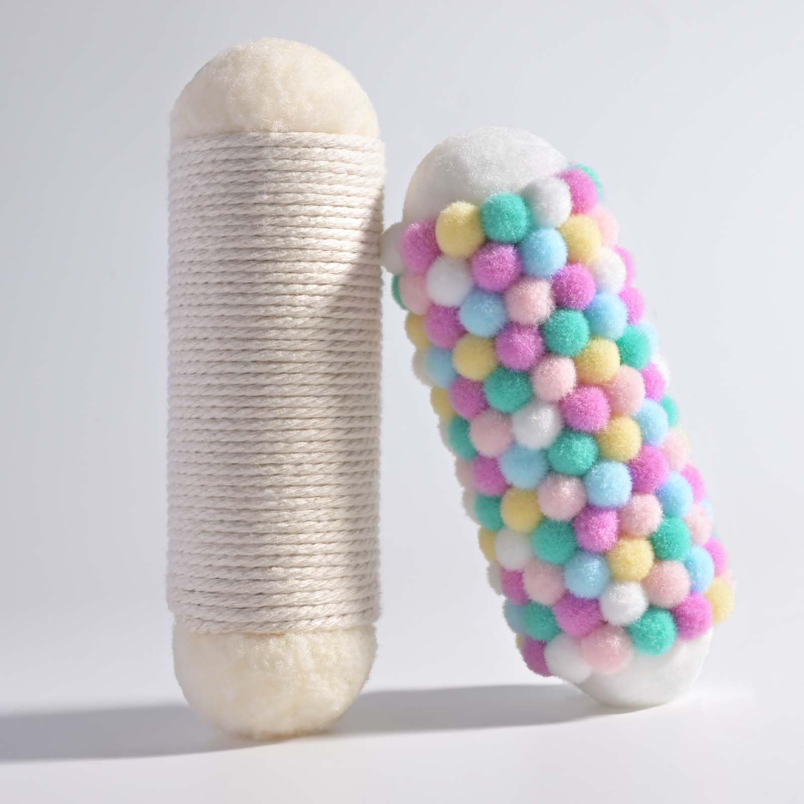 Bouiexye 2 Pieces Handmade Rope Textured Adults Autism Fidgets for Anxiety and Stress Autism Sensory Toys for Autistic Anxious Adults Classroom Educational Tool (Beige Macaron Color)