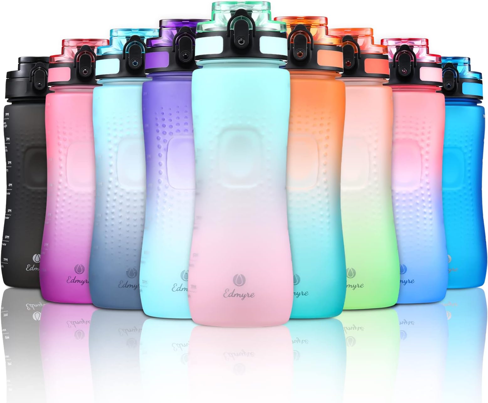 25OZ Motivational Water Bottle with Time Marker, BPA Free Leakproof Tritan Water Jug, 0.2 Gallon Water Bottles