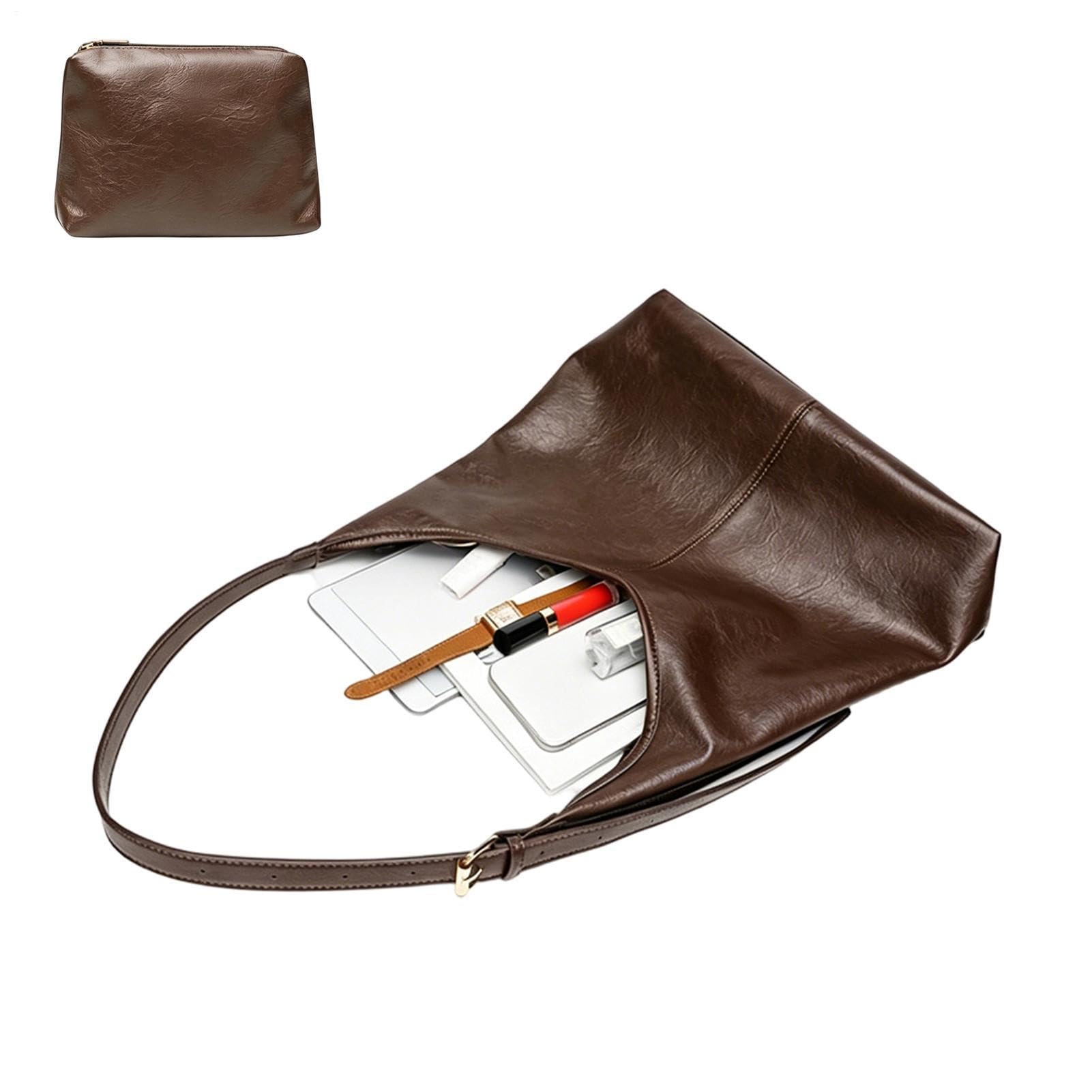 Bolso De Hombro Tipo Hobo de piel suave 8
