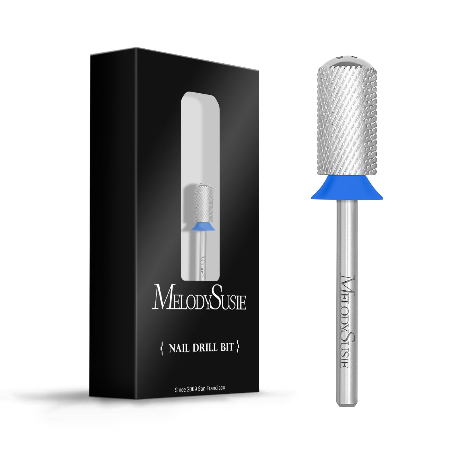 MelodySusie Safety Nail Drill Bits, 3/32'' Smooth Round Top Large Barrel Carbide Bits, Suitable for Manicure Pedicure Cuticle Gel Polishing, Beginners