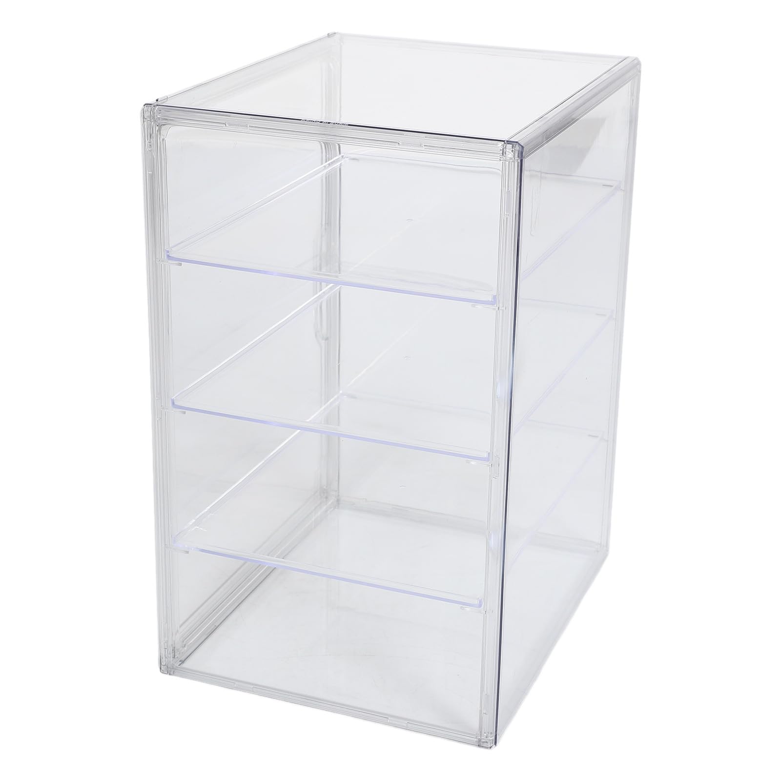 Vitrina Transparente de Acrílico de 4 Niveles con Puerta Magnética y Estantes Ajustables para Almacenamiento de Pan en Encimera de Cocina
