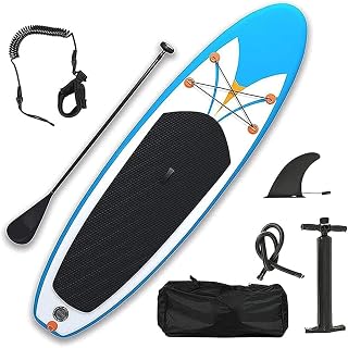 Inflatable Stand Up Paddle Board Kit Beginner s PVC Board Surfboard Kit W/Adjustable Paddle Fins Foot Rope Hand Pump Backpack And Repair Kit 305 * 75 * 15Cm