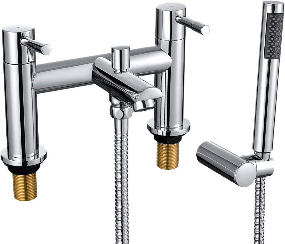 WasserRhythm Bath Taps with Shower Bathroom Tub Taps Dual Lever Mixers ...