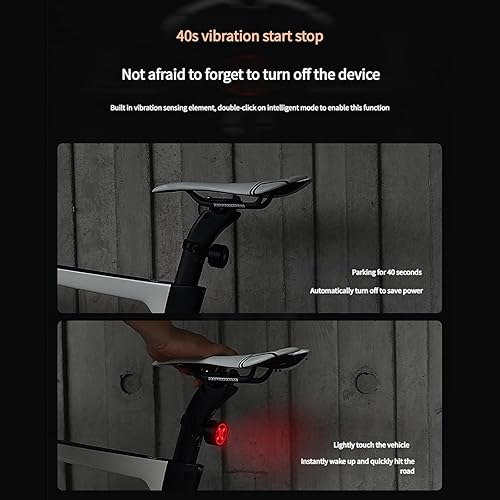 Miniatura 2 de Intelligent Bikes Tail Light Led Warning Flashlight Cycling Brake Taillight Sensing Bicycles Rear Enduring Brake Sensing Bike Rear for Road Cycling