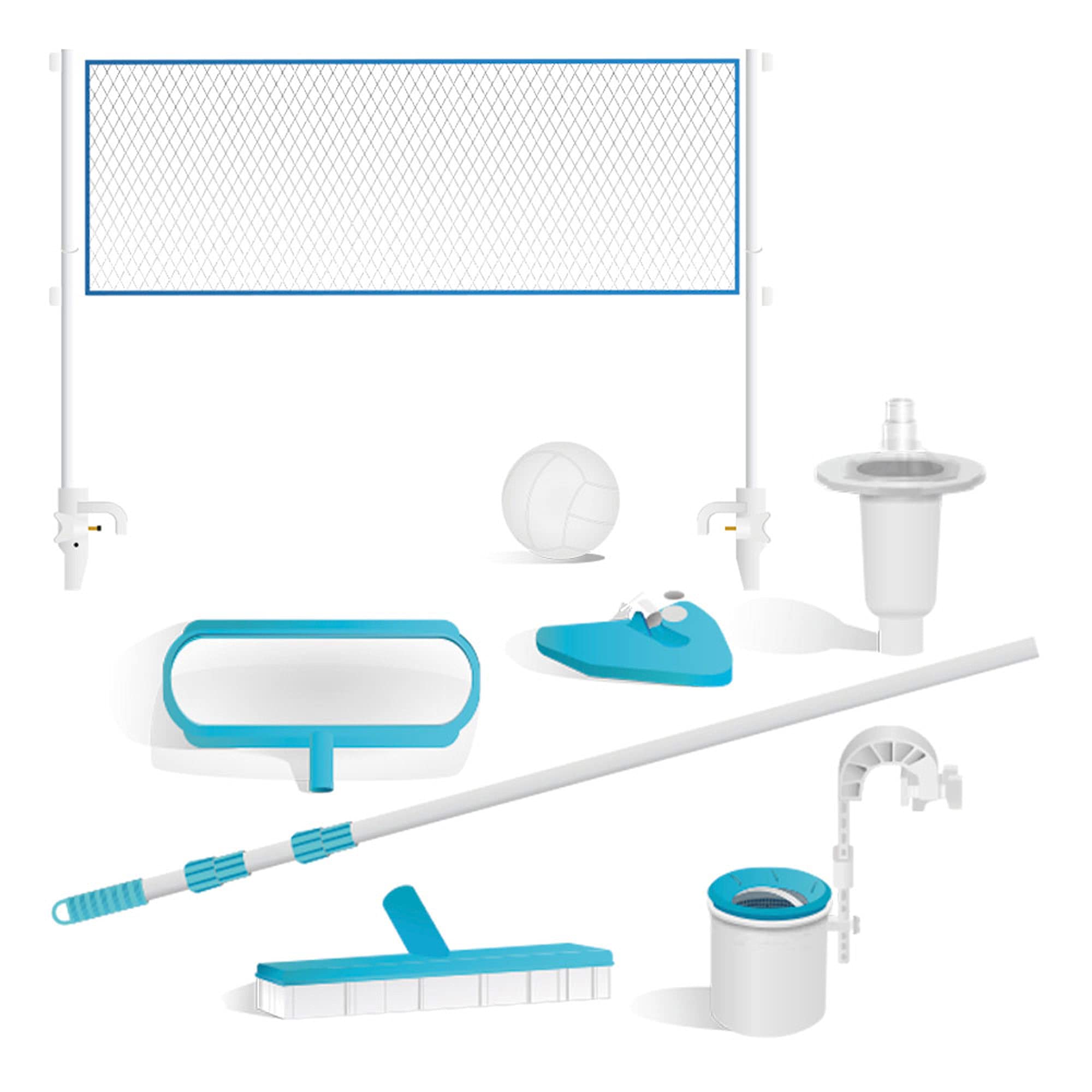 Intex 26378NP – Piscina Fuori Terra Ultra XTR Frame Rettangolare, Pompa Filtro 10000 L/h, Scaletta, Telo Base e Copertura, Kit Pulizia Deluxe e Set Volley, 54368L, Acciaio e PVC, Grigio, 975x488x132cm
