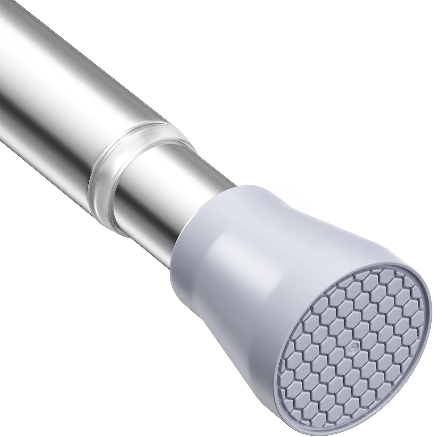 AIZESI Tension Rods for Curtains 113-196cm Silver Extendable Curtain Poles,Shower Curtain Pole Spring Tension Rod No Drill Adjustable Curtain Rod for Clothes Windows,Bathroom โ image 1