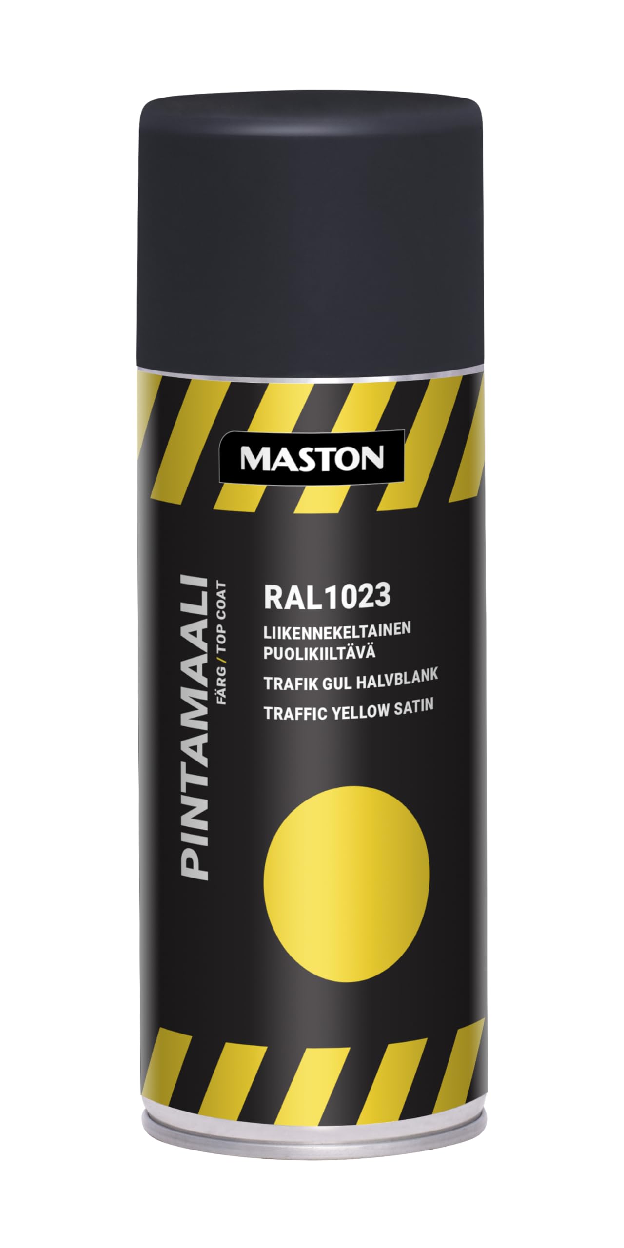 Maston ""Top Coat"" Spray Paint Satin Traffic Yellow RAL1023 400ml