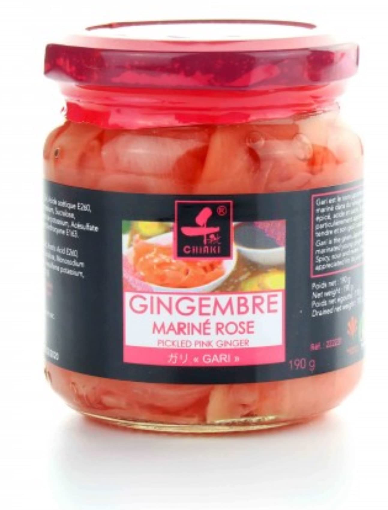 Gari Sushi Gingembre Rose CHIAKI en Bocal 190g - Lot de 2, 4 et 6 Bocaux - Livraison Gratuite France - Expédition par la sté Bo Time (4)