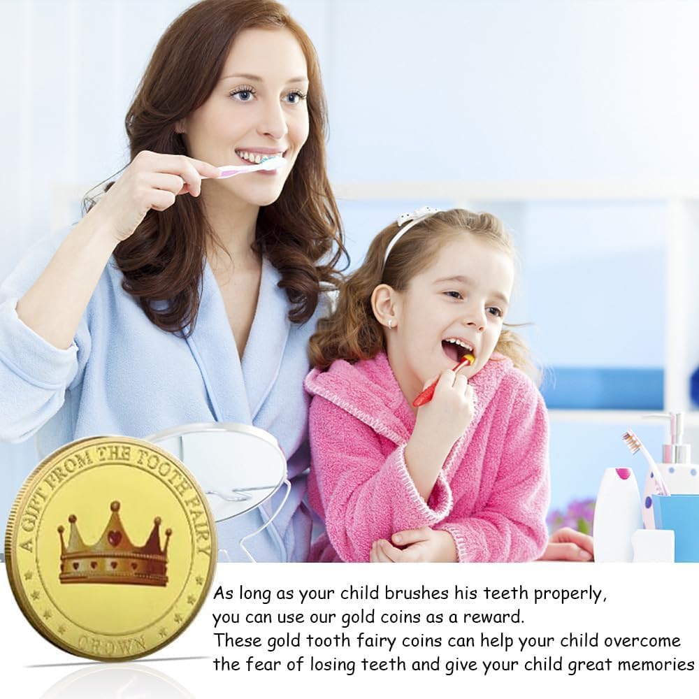 12 Pezzi Monete della Fatina dei Denti, Regalo Fatina dei Denti, Della Fatina Dei Denti, Diverse Monete D'Oro Cartone Animato, Regali Moneta Dei Denti Per Ragazzi E Ragazze
