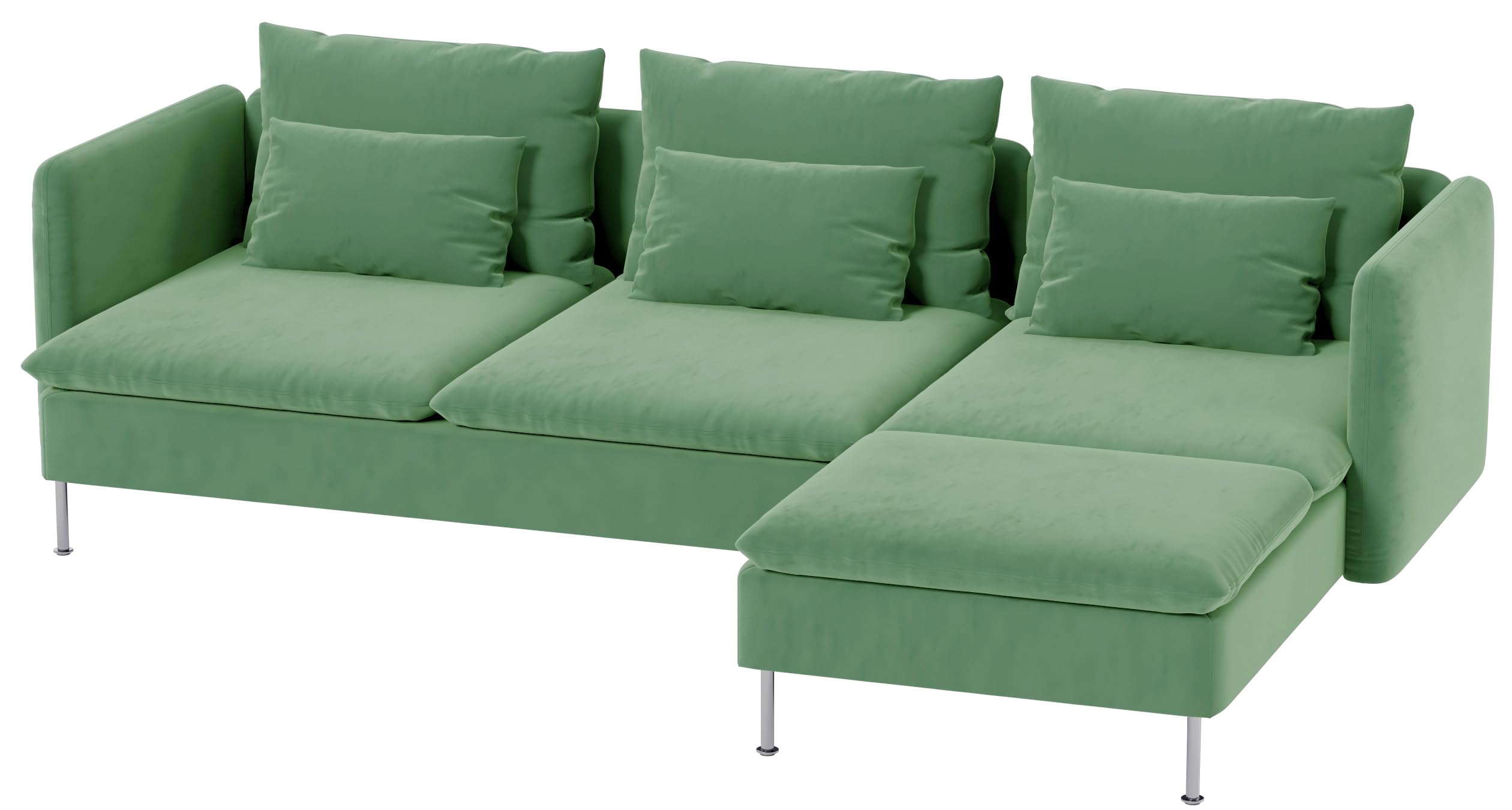 HomeTown Market Copridivano in tessuto resistente Compatibile For IKEA SODERHAMN copridivano. Divano non incluso. (Verde Velluto Chaise)