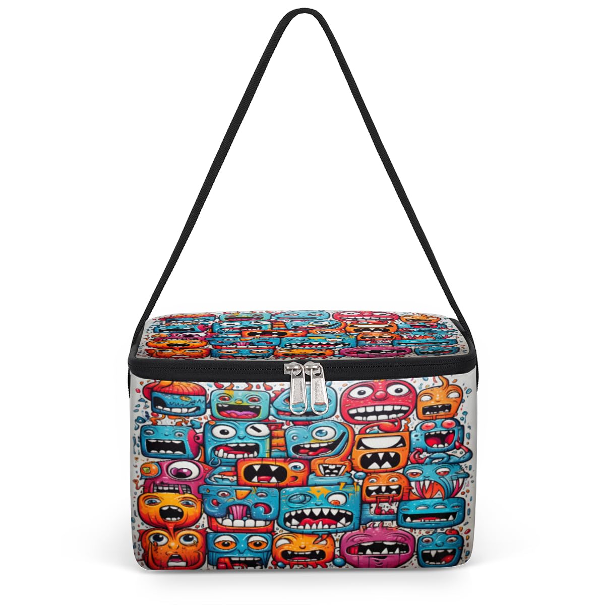 GzLeyigou Cute Monster Lunch Bags for Women Men 9 Cans, Hot & Cold Food Delivery Bag Insulated Grocery Bag Insulated Lunch Box Monster Cooler Bag for Office Work Picnic Beach