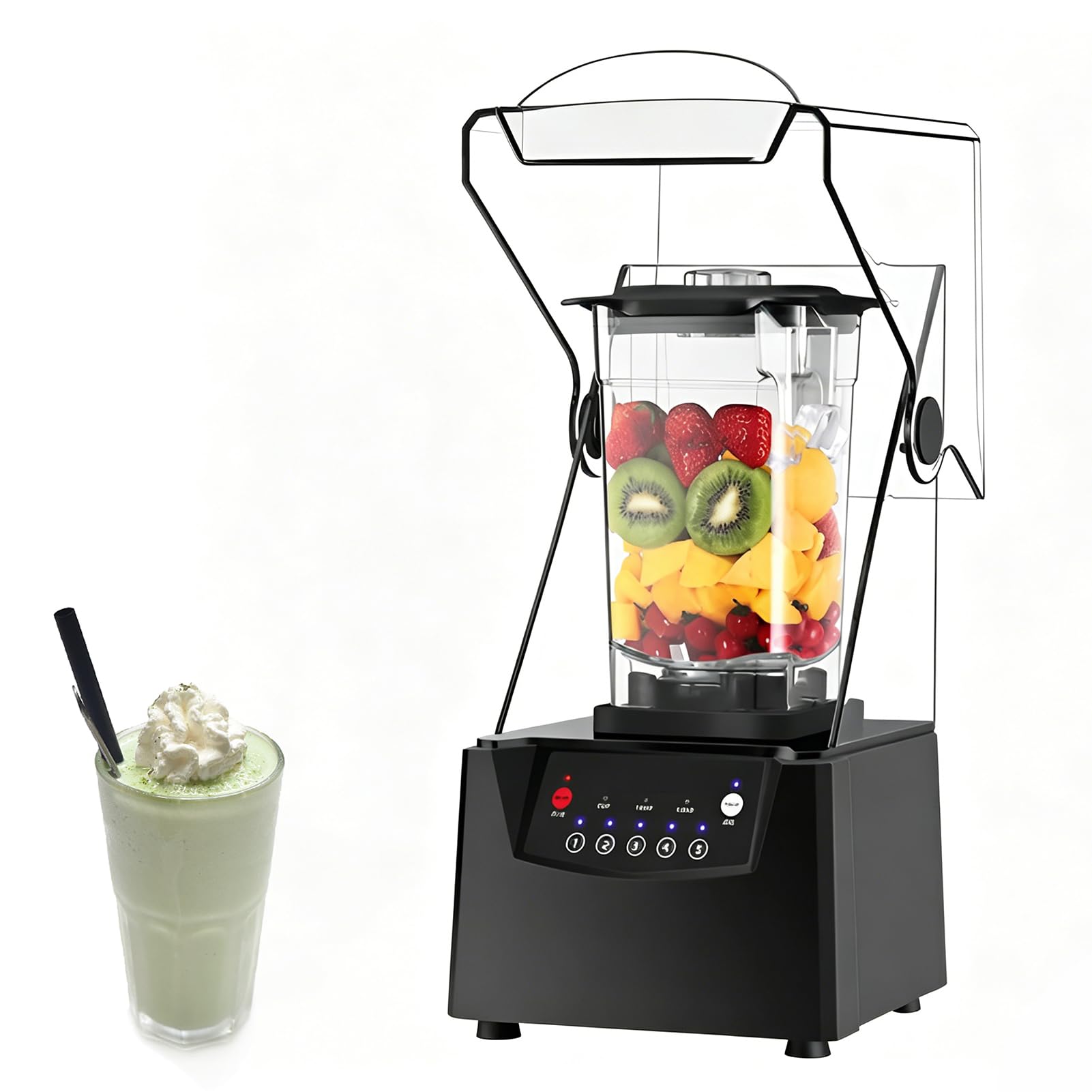 Blender mixeur smoothie 2L silencieux avec lames en acier inoxydable