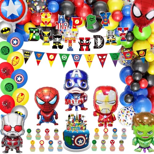Cartoon Themed Birthday Party Decorations Set, Hero Themed Party ...