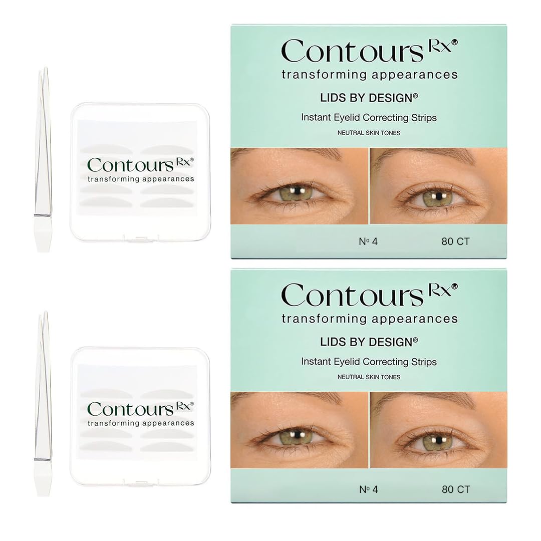 Contours Rx Lids by Design – Eyelid Lift Strips for Dramatic Lift on Hooded, Droopy Eyelids – Medical-Grade, Anti-Aging, Non-Surgical Eye Tape – 160 Count (No 4 (160ct))