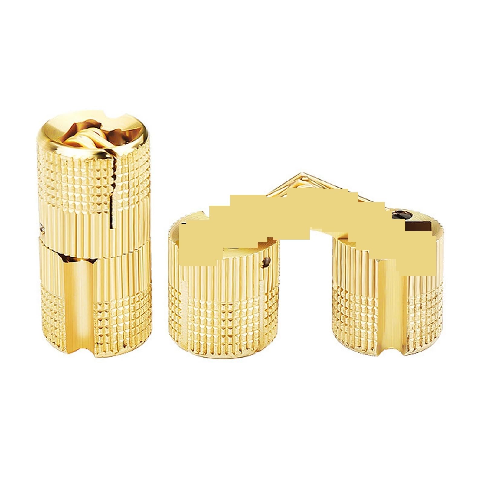 Zcdyghu 14Mm 2Pcs 8-18Mm Copper Barrel Hinges Cylindrical 180 Degree Hidden Cabinet Concealed Invisible Brass Mount Furniture Hardware(14Mm)