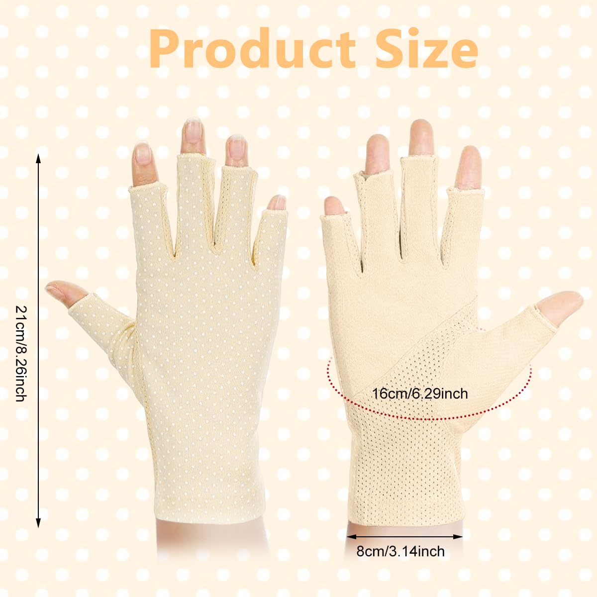 SANNIDHI® Fingerless Sun Gloves Half-finger Driving Gloves Summer Riding Gloves for Women Cooling Sun Gloves Breathable Quick Dry Anti-slip Summer Gloves for Driving, Outdoor Use, Riding