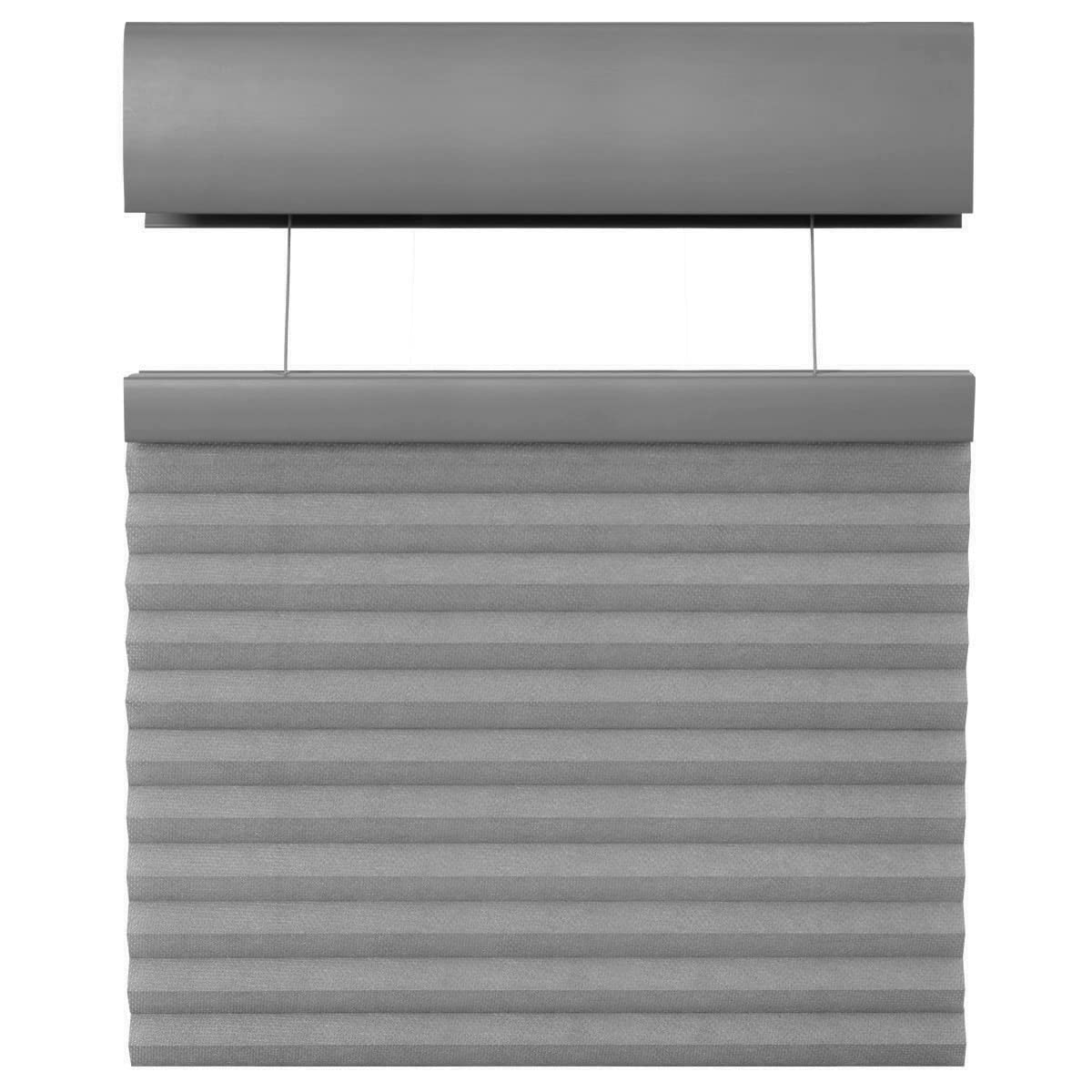 Windowsandgarden Cordless Top Down Bottom Up Cellular Honeycomb Shades, 70W x 84H, Pewter, Sizes 62-72 Wide