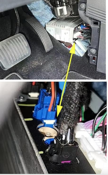 Blue connector port on the vehicle's main unit
