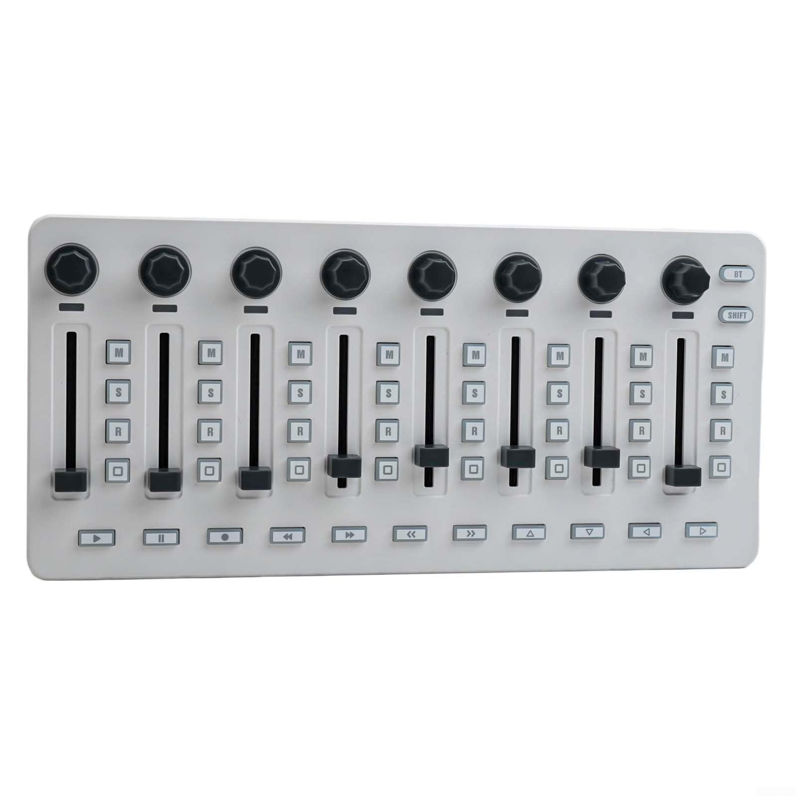 M-vave Wireless - Consola de mezcla para controlador Midi con conexión Bt e interfaz USB, ocho perillas giratorias, cuarenta y tres teclas asignables, color blanco
