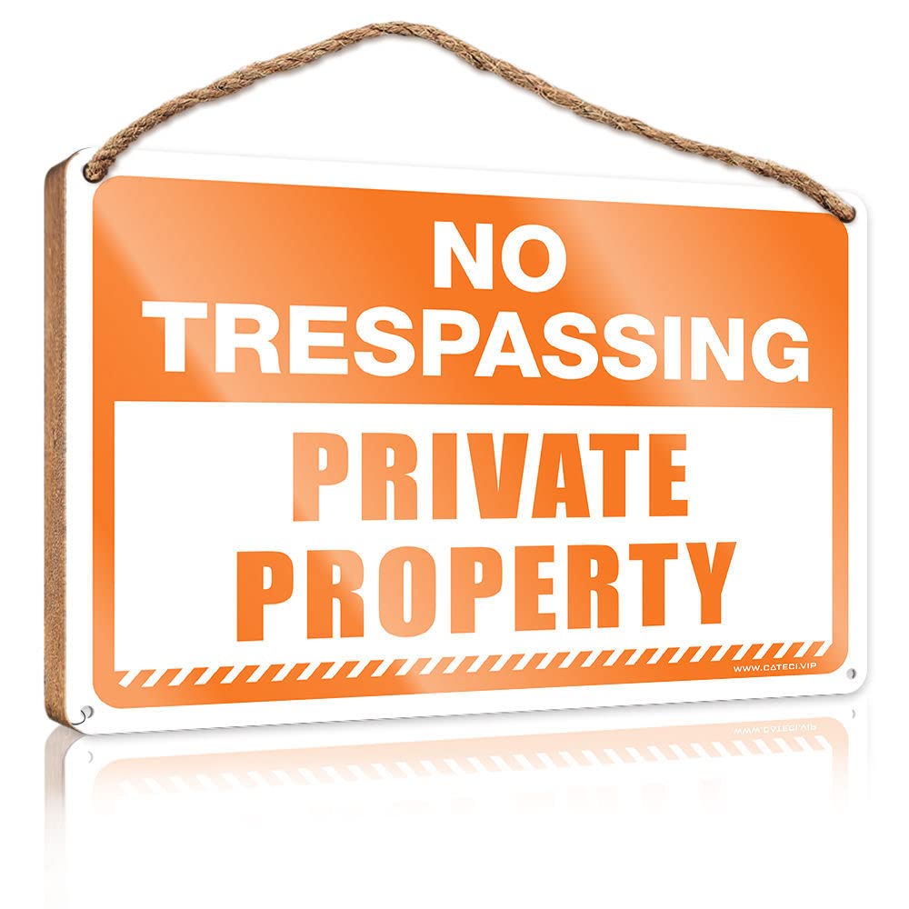 FZFN Kitchen Funny Sign No Trespassing Private Property Wooden Sign Wood Signs For Home Decor Kitchen Sign Decor(20X30CM)
