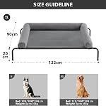 Large Elevated Cooling Dog Bed, Raised Dog Cot Beds for Large Dogs, Elevated Outdoor Pet Cot, Chew Proof Portable Cooling Pet Cot with Skid-Resistant Feet and Breathable Mesh