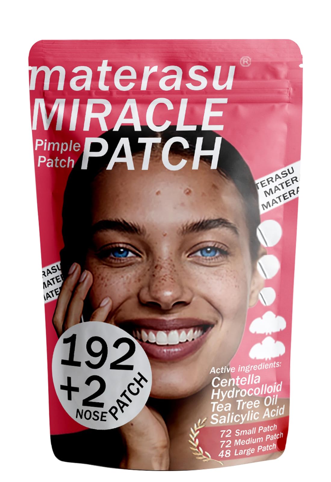 194pc Pimple Patches 192 2 Patches 3 Size with 2 Nose Hydrocolloid Acne Patches with Tea Tree Oil