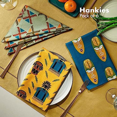 Image of HexaFun 100% Pure Organic Cotton Unisex Handkerchief, Multi-color & Printed, Soft & Stylish, Hankies for Men & Women