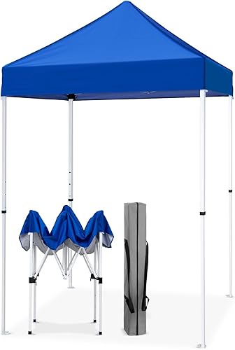 EAGLE PEAK Tienda de campaña desplegable de 5 x 5, toldo instantáneo para exteriores, fácil de instalar, refugio plegable de pierna recta, azul