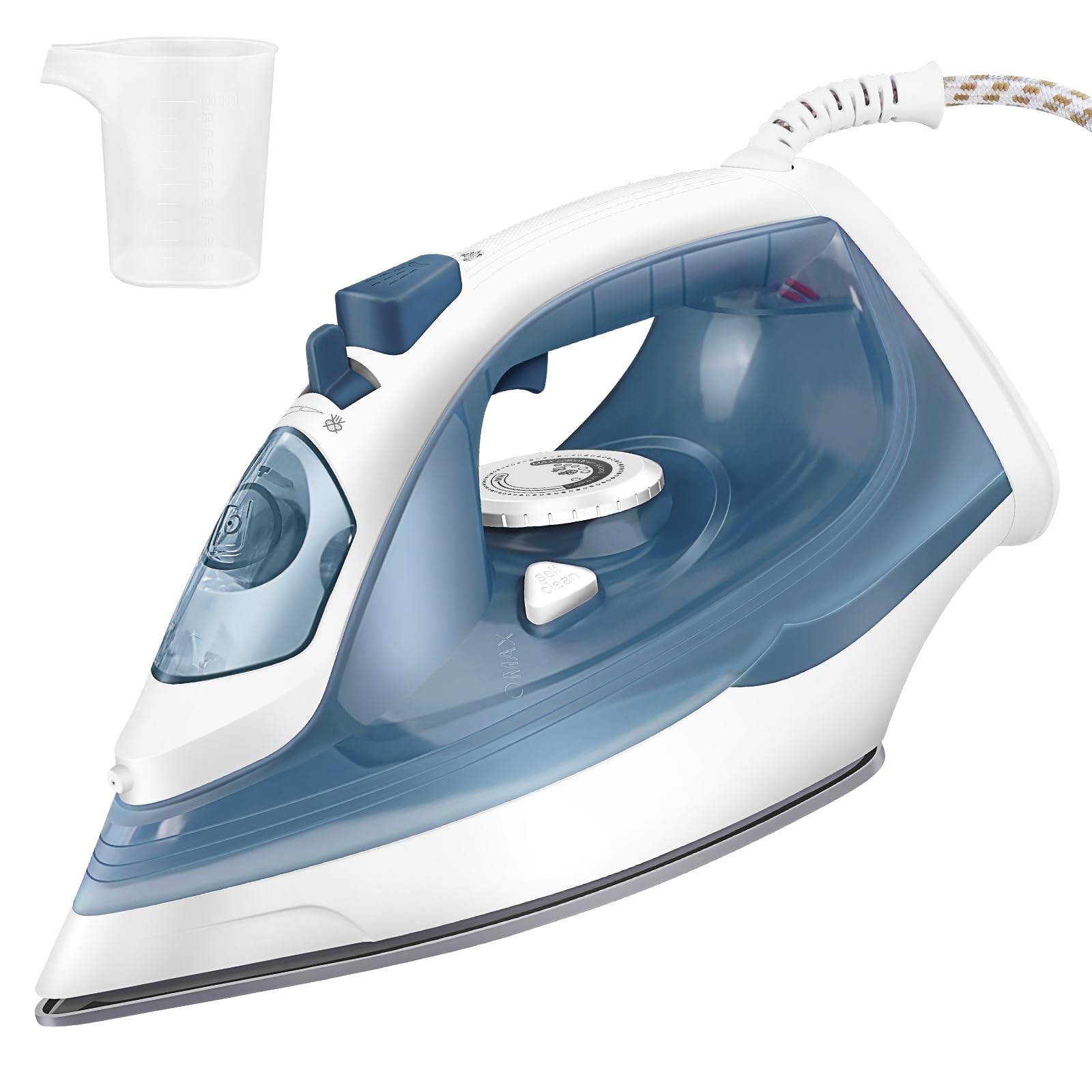 2500W Vertical Steam Iron with Self-Cleaning & Auto Shut-Off & Anti-Drip Feature, 5 Adjustable Temperature Powerful Stream Iron for Clothes, Lightweight Electric Irons Steam with 350ml Water Tank