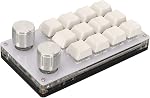Midi Controller,12 Key Keypad With 2 Knob Macro Pad Blue Switch Diy Programmable Wired Connection One Handed Mechanical Keyboard 1200mah Lithium Ion Battery for Gaming Office