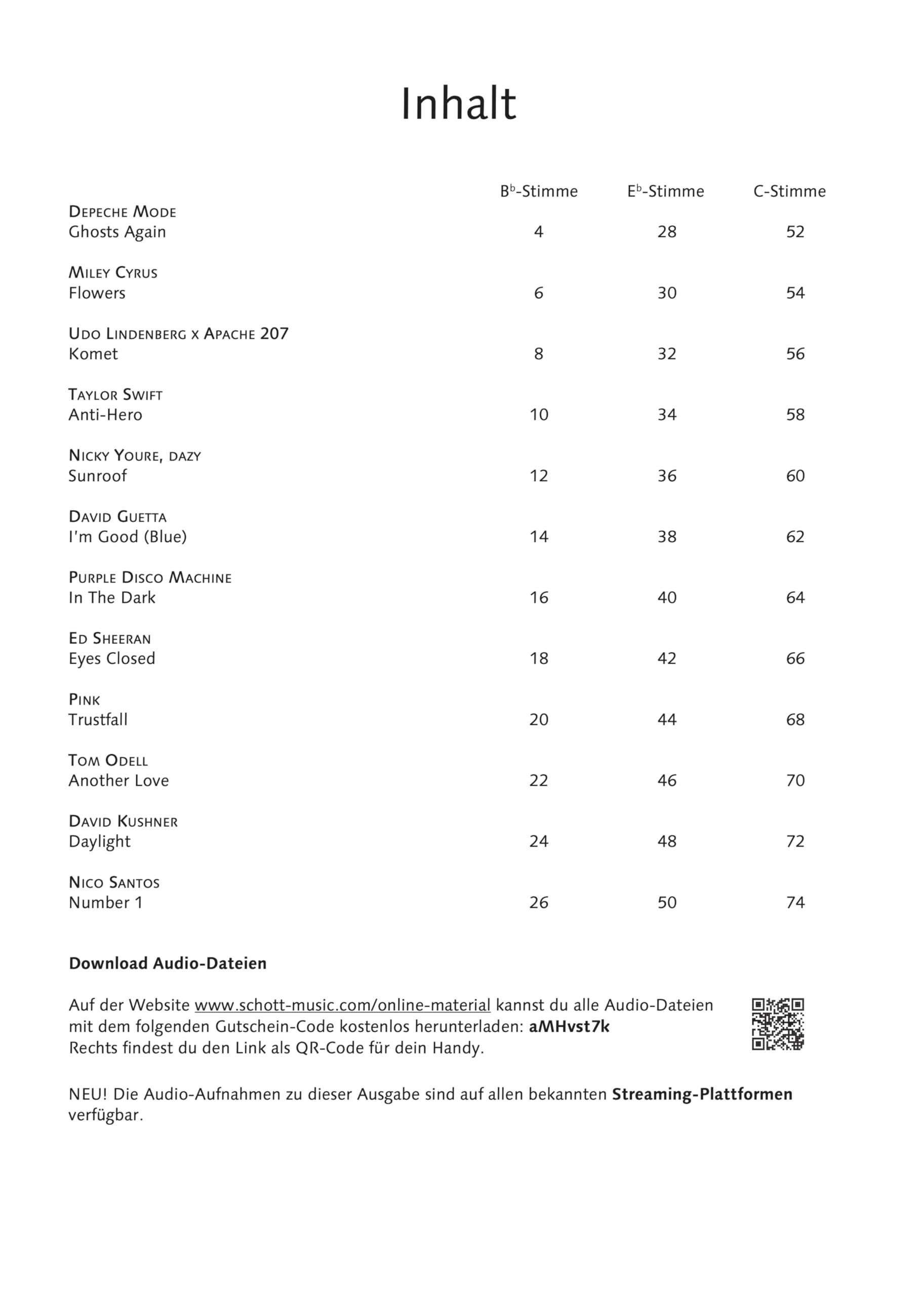 Easy Charts Play-Along: Band 14. C/Eb/Bb-Instrument. (Easy Charts, Band 14)