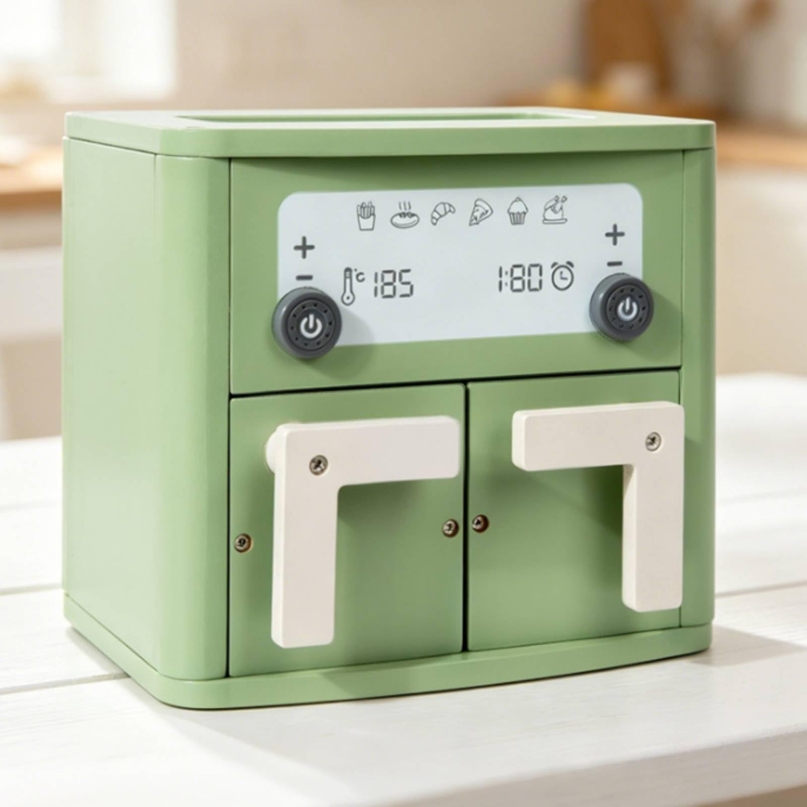 Gralara Friteuse à Air Jouet Adapté à Enfants Friteuse sans Jouet Sécurisé Ensemble Cuisine avec Accessoires pour Tout-Petits