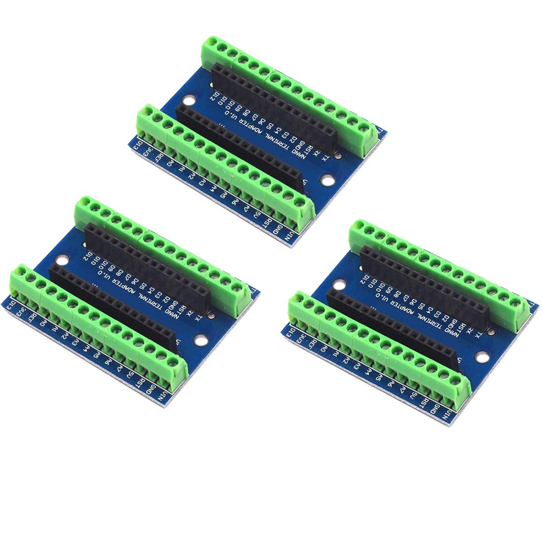 Hailege 3pcs NANO IO Shield IO Controller Terminal Adapter Scheda di espansione Nano IO Shield Piastra di espansione semplice Nano AVR P