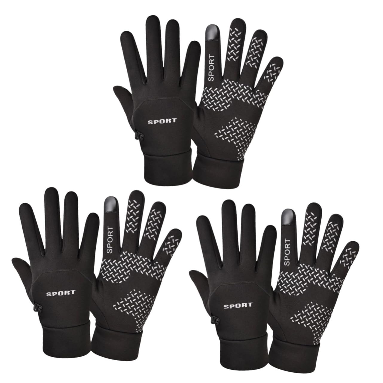guantes de invierno gloves men pantalla táctil más cálido montaña Hombres windproof negro guantes de ciclismo guantes de dedo Black