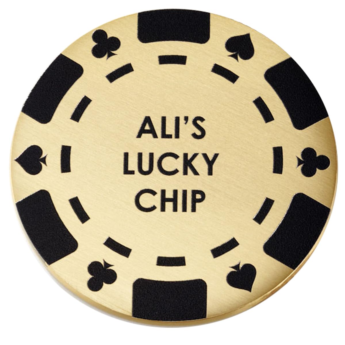 Personalised Poker Chip | Good Luck Coin | Personalise with a custom message or initials | Casino chip | Solid Brass | Gift for Father's Day, Birthday, Valentines Day, Wedding Day, Hen and Stag Do's
