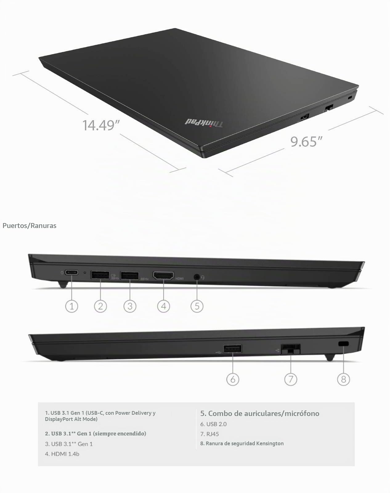 Amazon.com: Lenovo Thinkpad E15 - Laptop empresarial, pantalla FHD