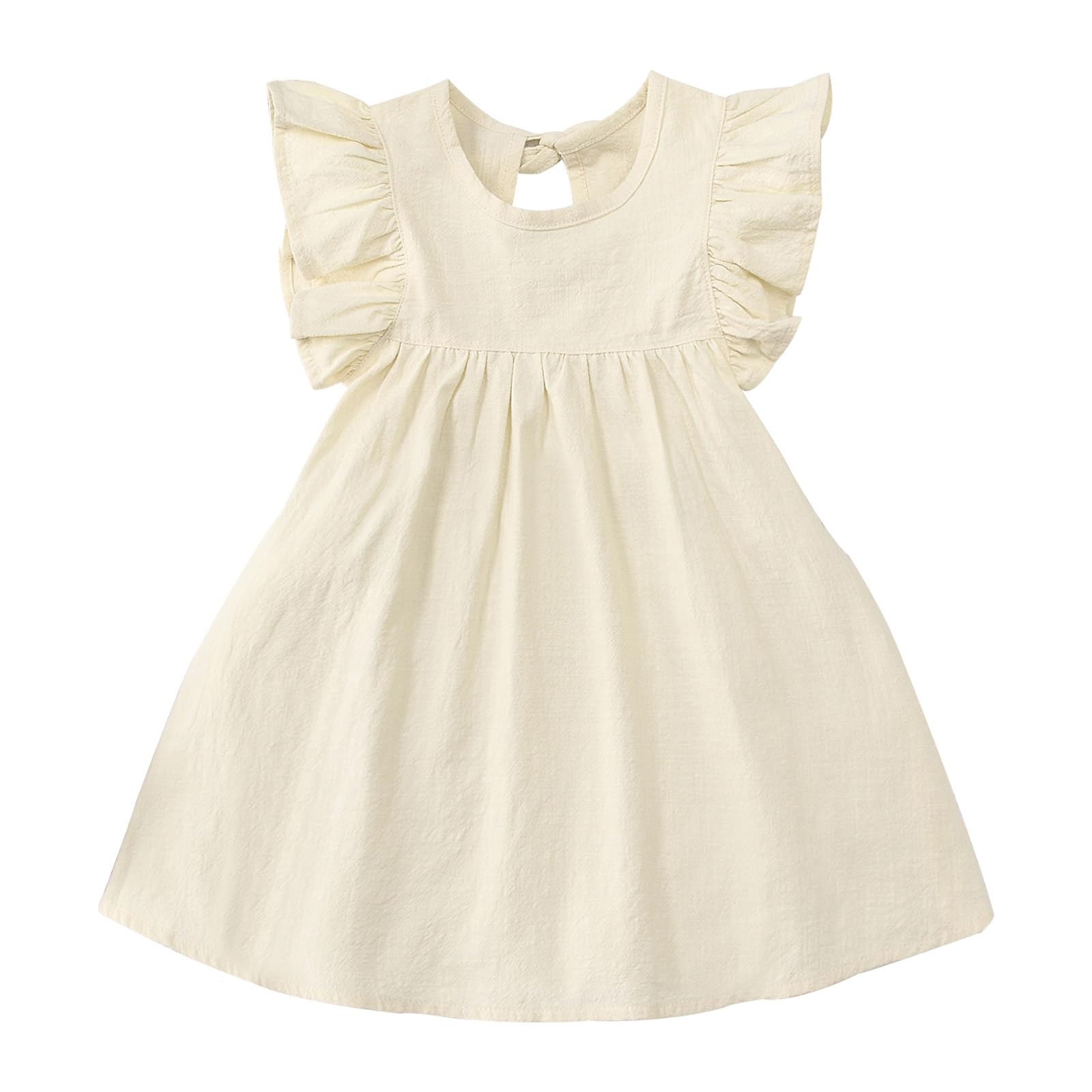 Abiti Estate da Bambina a Senza Maniche Elegante A-Line Vestito Cotone da Principessa per Feste di Compleanno Cerimonia 2-7 Anni