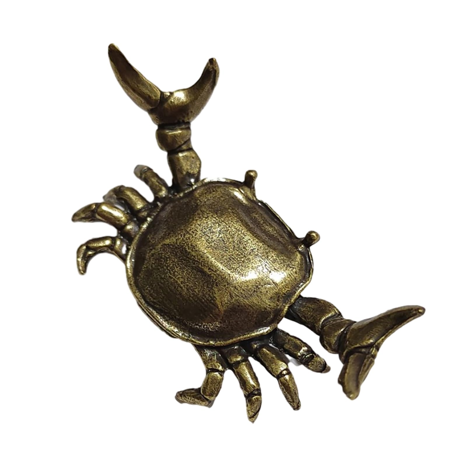 Glifora Retro Crab and Lobster Ornaments - Mini Vintage Brass Crayfish Figurine, Funny Copper Shrimp Sculpture for Home Office, Tea House and Desktop Decor
