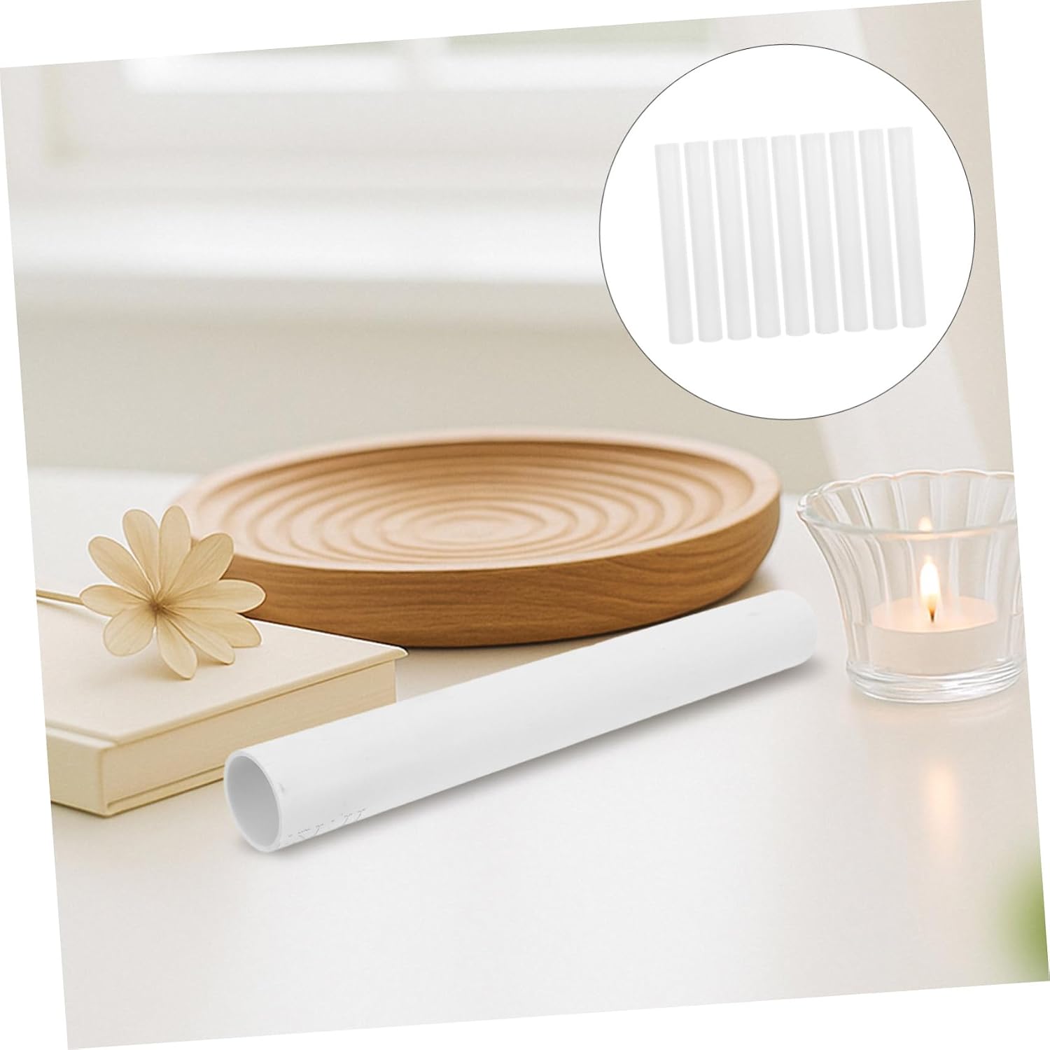 Candle Holder Sleeves E12 Candelabra Base Plastic 9pcs for White | 7.87 Inch Tall, Pvc Build, Secure Fit and Wax Guard, for Weddings and Parties